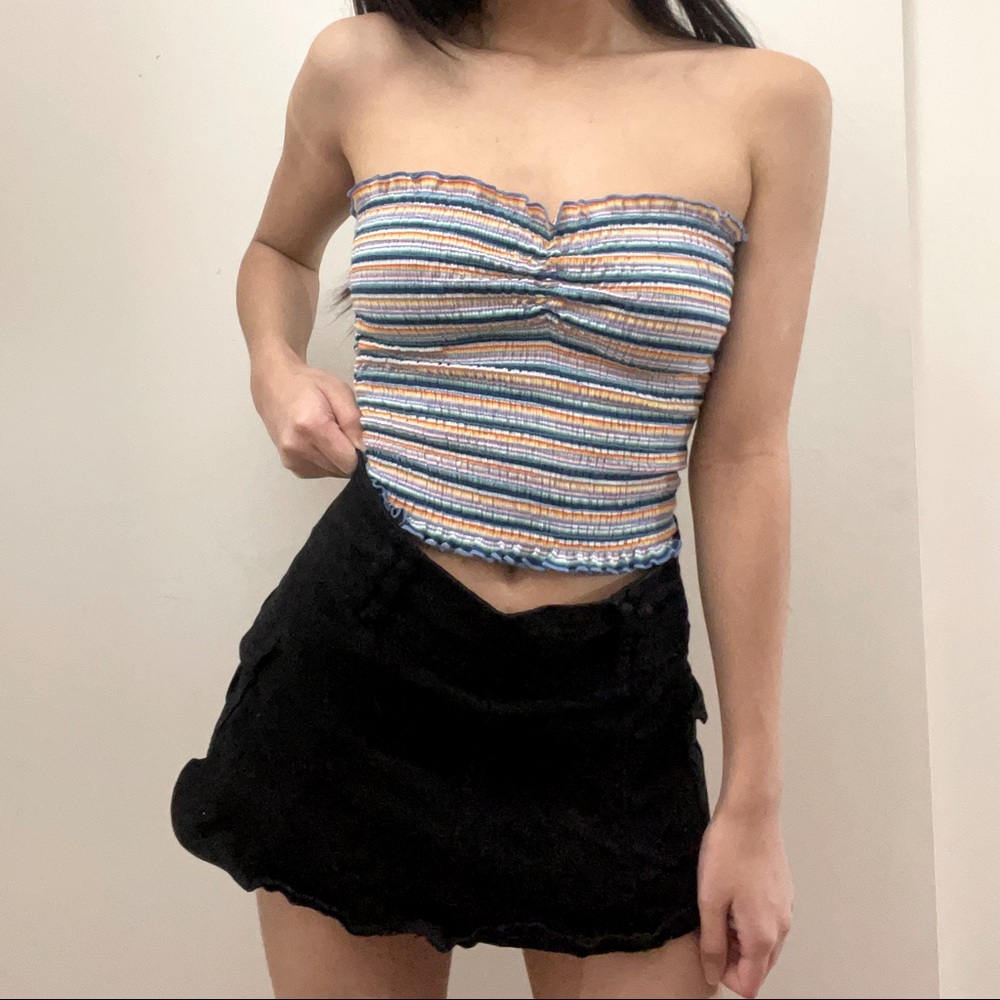 Multicolored cropped tube top